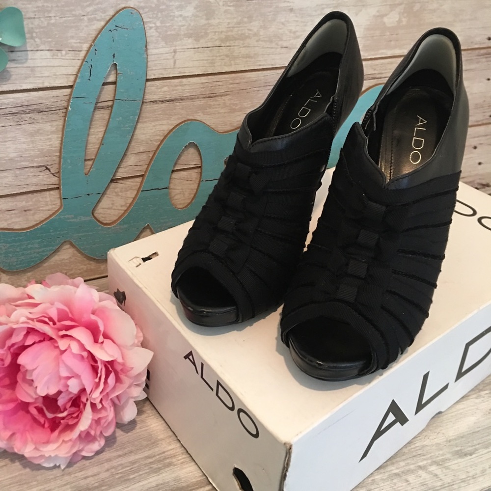 ALDO Berretta-97 Opened-Toe Booties w/Bow Details